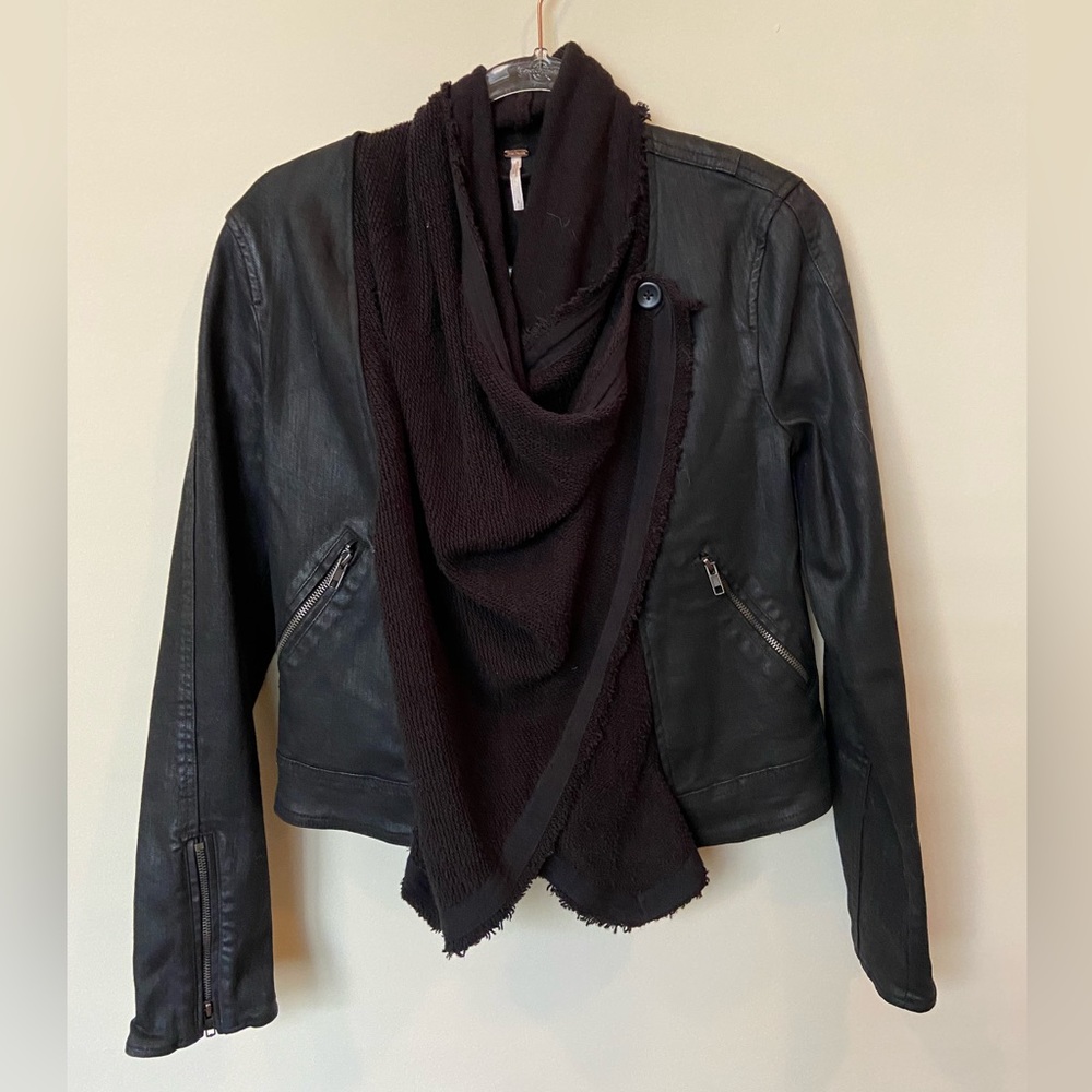 Free People Drape Front Moto Jacket - Picture 3 of 10